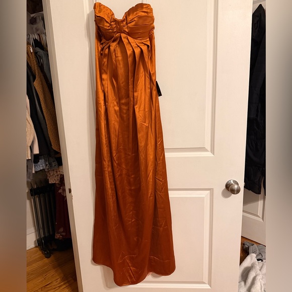 Lulu's Strapless Rust Dress - Picture 4 of 6